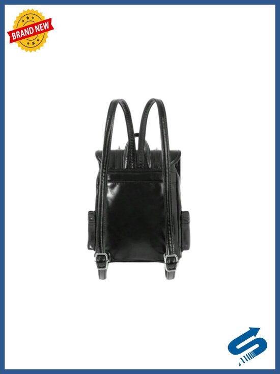 Faux Leather Backpack with Cross Embellishment and Studded Straps main image 6